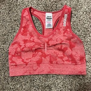 Gymshark adapt camo sports bra- red, size small